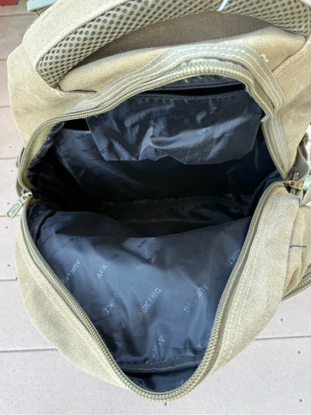 Olive Green Canvas Travel Backpack for Men AOKING